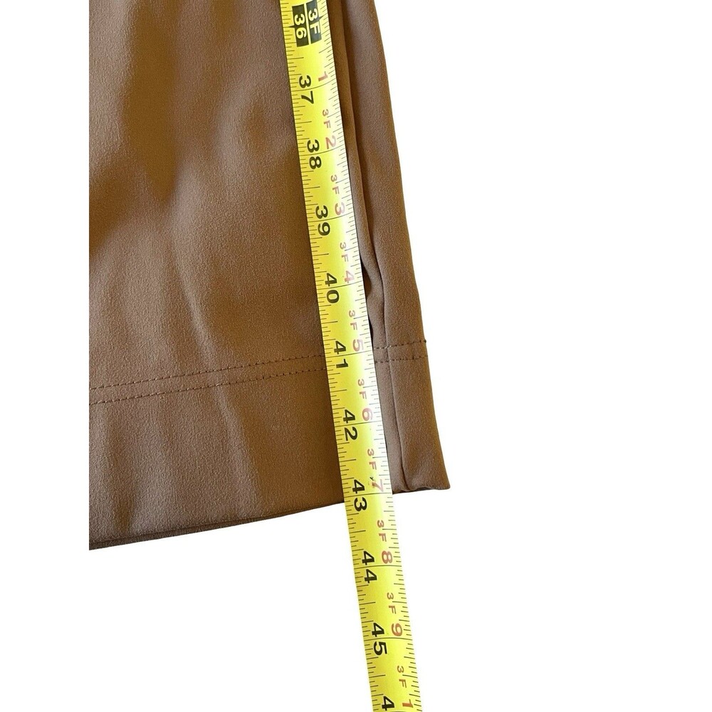 Halara Wide Leg Pants XL Tall Brown High Rise Stretch Pull On Office Casual - Picture 4 of 6